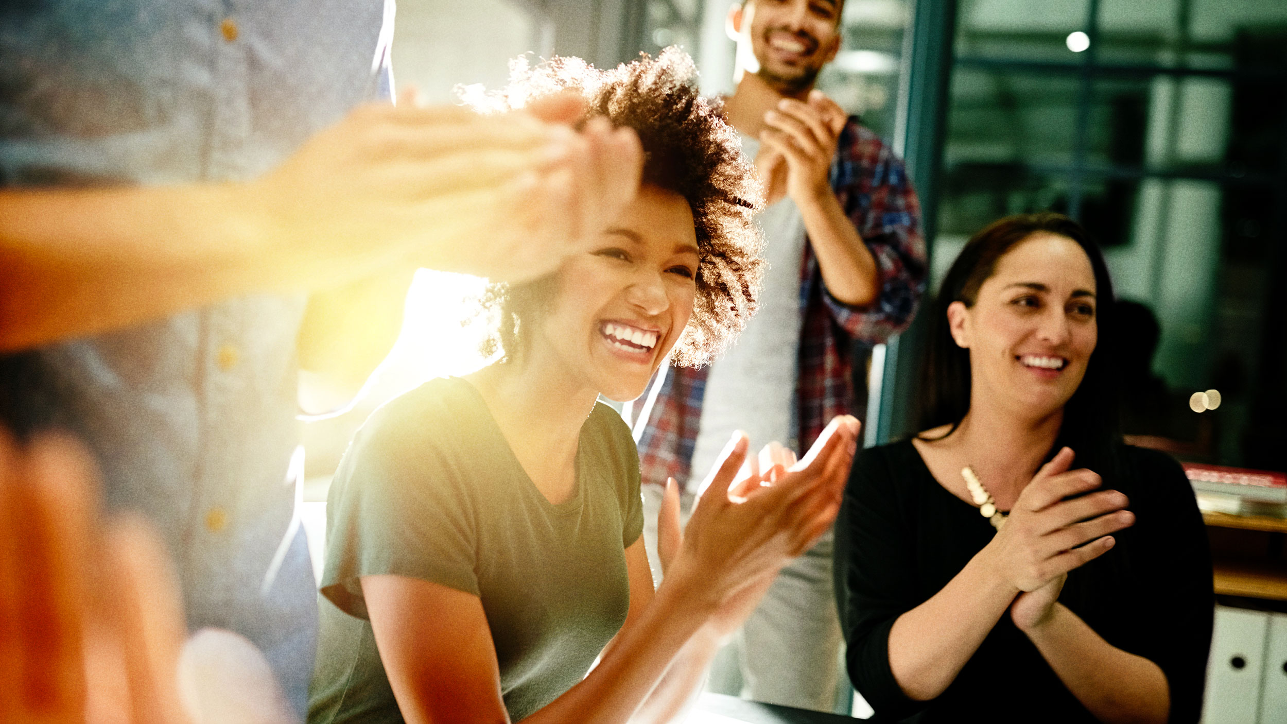 Young people laughing