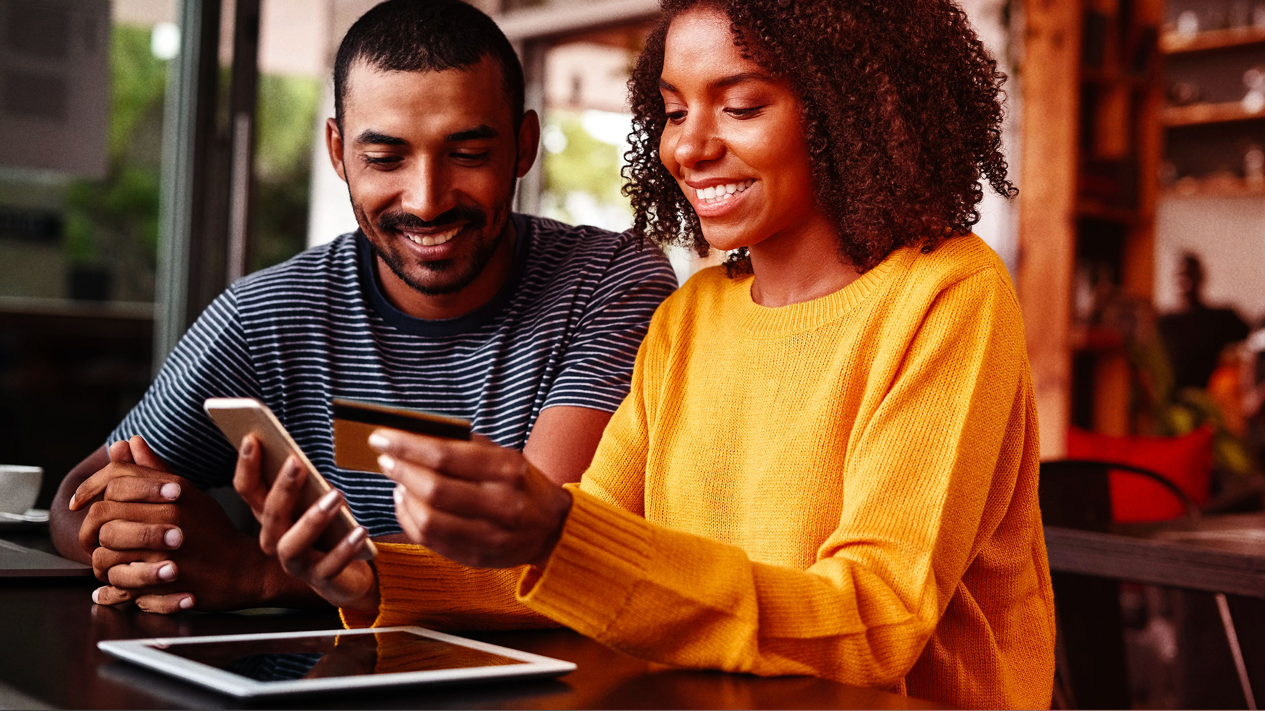 Two people at computer